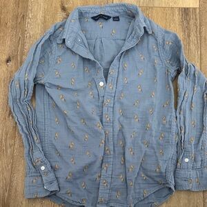 Boys Janie and Jack  Blue horse Shirt size 7